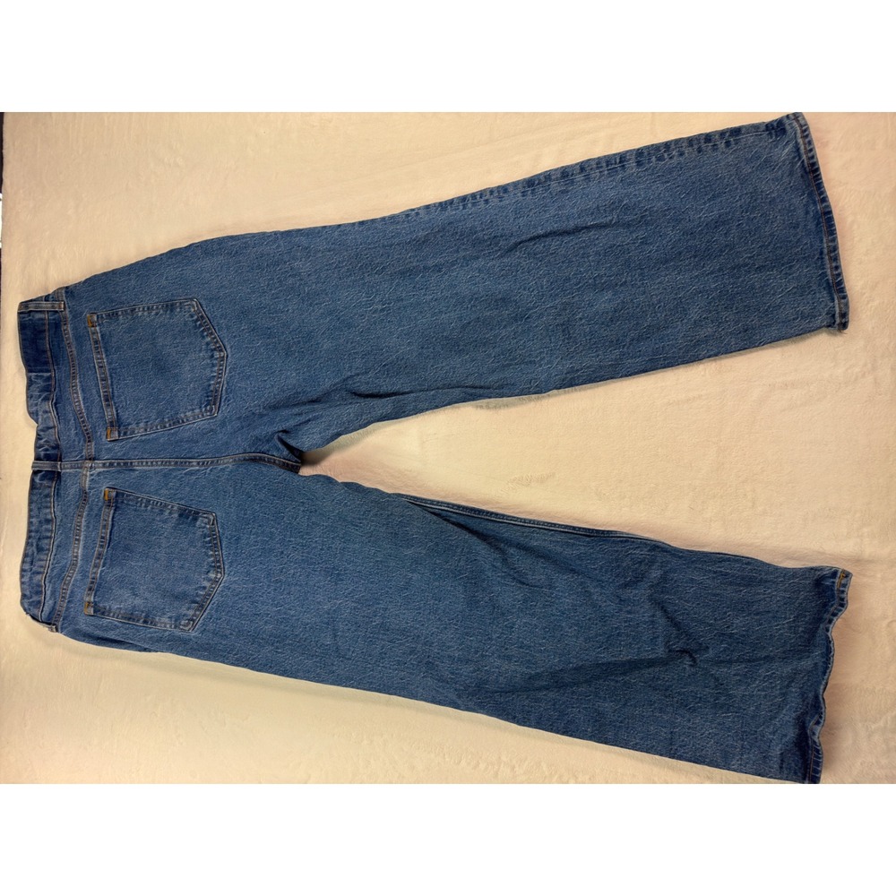 Abercrombie & Fitch Curve Love 90s Relaxed Jean High Rise Blue 33 Short Womens - Picture 7 of 8